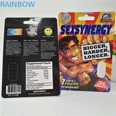 CMYK Warna Disesuaikan Kartu Kemasan Kertas Pil Plastik