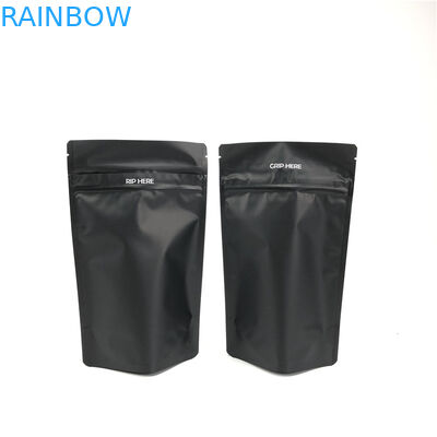 Hitam Matte Ritsleting Ganda CMYK Kemasan Kantong Plastik