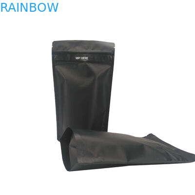 Hitam Matte Ritsleting Ganda CMYK Kemasan Kantong Plastik