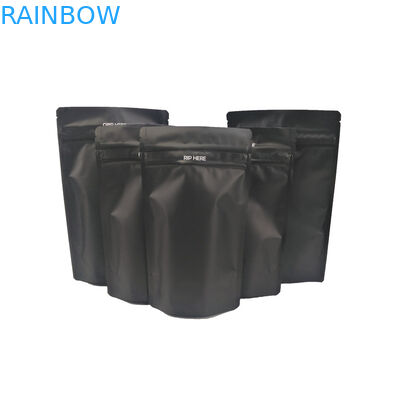 Hitam Matte Ritsleting Ganda CMYK Kemasan Kantong Plastik
