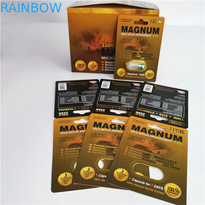 Badak 69 perangkat tambahan pria pil pil kemasan 3d kartu blister seksual untuk tampilan