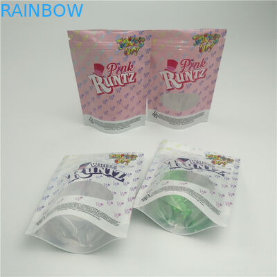 Bau Bukti Tas Kemasan Herbal The Ziplock Bag Dengan Jendela Untuk Rami Gummy Gummy Packing