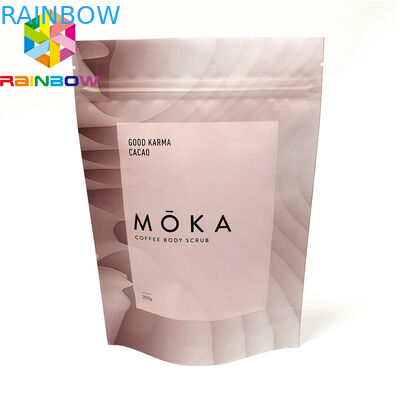 Kantong stand custom yang dicetak dengan kantong scrub body ziplock dengan takik robek