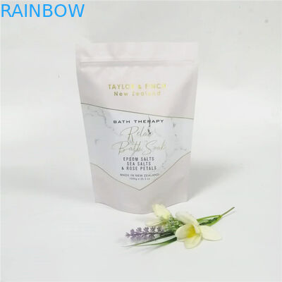 tas kemasan perawatan kulit / foil hologram berdiri kemasan garam mandi dengan jendela