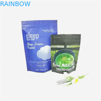 Kustom aluminium foil 12oz bath salt / body scrub cream kemasan kantong kopi ziplock doypack