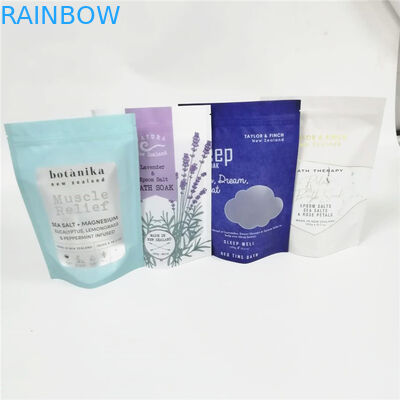 Kustom aluminium foil 12oz bath salt / body scrub cream kemasan kantong kopi ziplock doypack