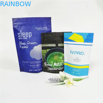 Kustom aluminium foil 12oz bath salt / body scrub cream kemasan kantong kopi ziplock doypack