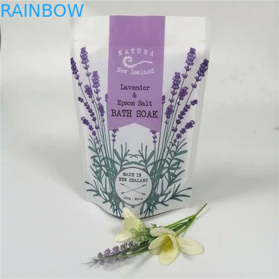 Kustom aluminium foil 12oz bath salt / body scrub cream kemasan kantong kopi ziplock doypack