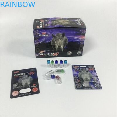 Kartu Kemasan Pil Penambah Pria Black Mamba Burro 30000 Kartu Blister Kertas Dengan Botol Kapsul Emas Untuk Pil