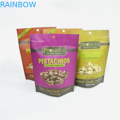 aluminium foil vakum kunci zip kemasan mylar berdiri kantong makanan kacang kemasan kantong plastik