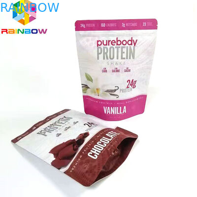 Kantong berdiri yang dapat digunakan kembali dengan kemasan penyimpanan makanan ziplock kantong ritsleting tas cetak tipe datar