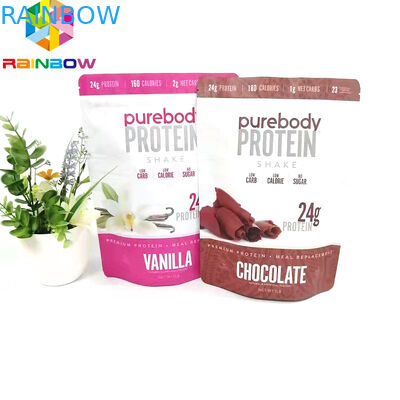 Kantong berdiri yang dapat digunakan kembali dengan kemasan penyimpanan makanan ziplock kantong ritsleting tas cetak tipe datar