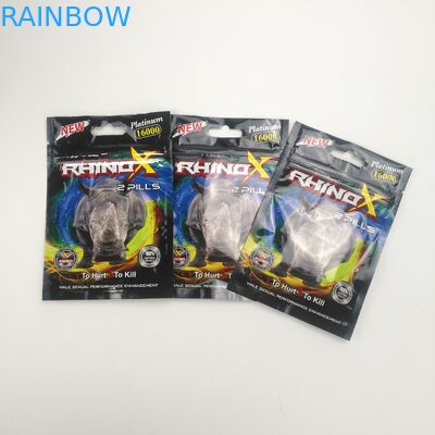 Suplemen Nutrisi 90% Herbal Extract Powder Pills Kapsul Lama untuk Man Packaging Rhino