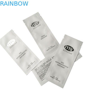 Tas kemasan kosmetik perawatan kulit cetak putih logo sachet pelembab cair yang disesuaikan