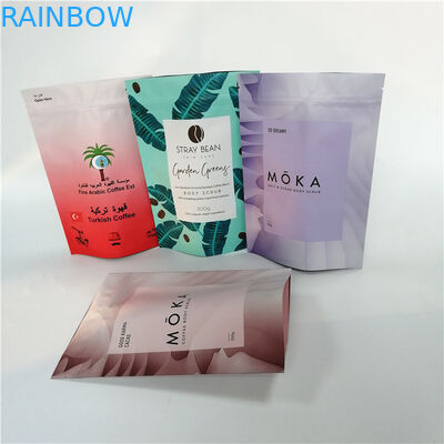 Stand up gusset foil pouch packaging mositure proof kantong kopi bubuk dengan katup