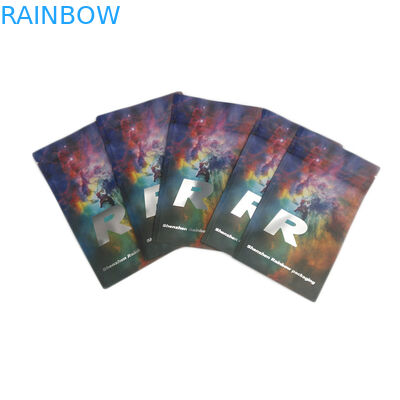 Pencetakan Kustom Aluminium Foil Kemasan Permen Tahan Anak Mylar Bag Matt Smell Proof Childproof Ziplock Pouch