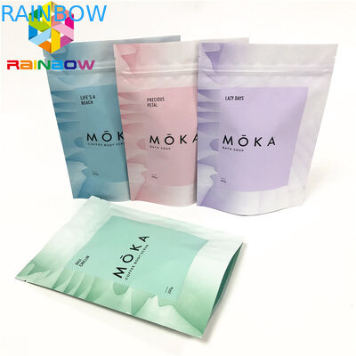 Body scrub berdiri kantong kantong ziplock yang dapat digunakan kembali dengan kantong air mata yang disesuaikan