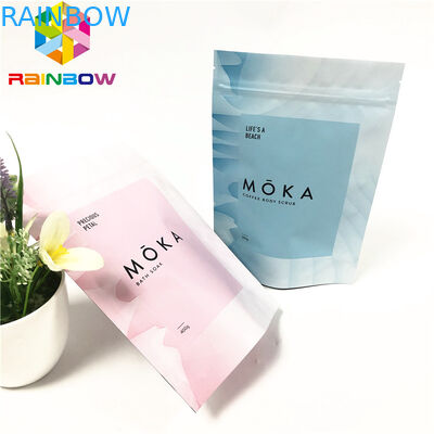 Body scrub berdiri kantong kantong ziplock yang dapat digunakan kembali dengan kantong air mata yang disesuaikan