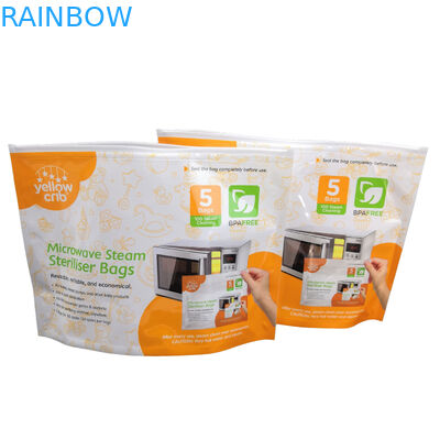 BPA Free Baby Care Steam Clean Reusable Microwave Sterilizer Bags Dengan Ziplock Top