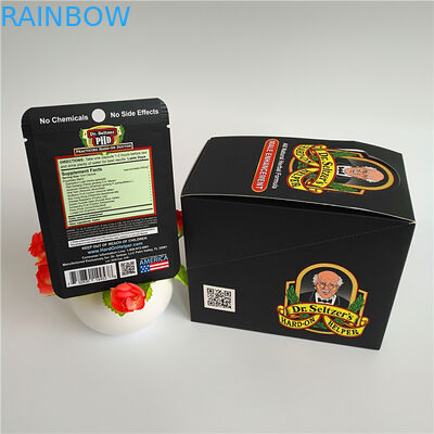 Clear Front Resealable Mylar Bags Ziplock Kantong Bukti Bau Untuk Bunga Kering Makanan Vitamin Gummies Penyimpanan Makanan Ringan