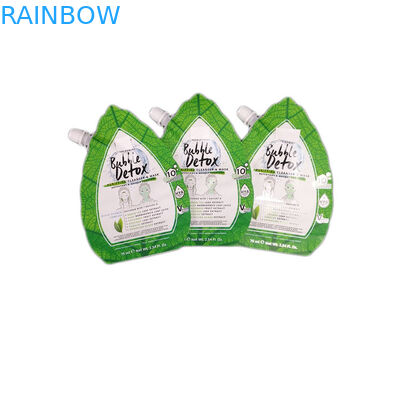 Desain Cetak Kustom Kemasan Kantung Cerat Tidak Teratur Hijau Dengan Foil