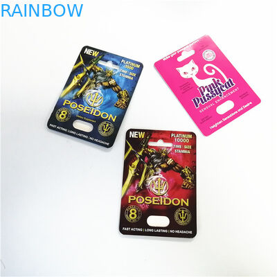 Tampilkan kartu kertas efek UV dengan kotak kemasan kartu Pink Pussycat kemasan blister