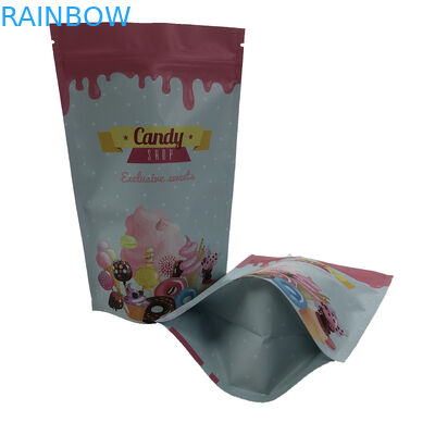 Disesuaikan Glossy Surface Digital Printing Plastic Zip Lock Flat Bag Dengan Aluminium Foil Bags Untuk Candy Bags