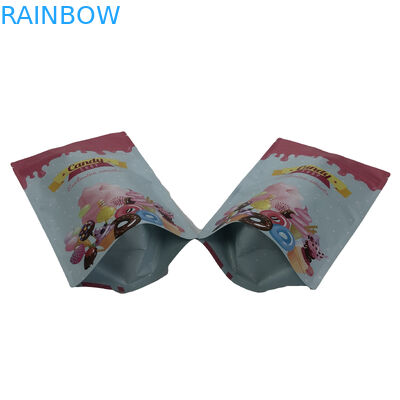 Disesuaikan Glossy Surface Digital Printing Plastic Zip Lock Flat Bag Dengan Aluminium Foil Bags Untuk Candy Bags