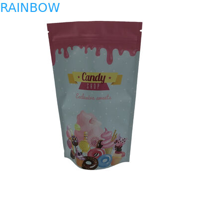 Disesuaikan Glossy Surface Digital Printing Plastic Zip Lock Flat Bag Dengan Aluminium Foil Bags Untuk Candy Bags