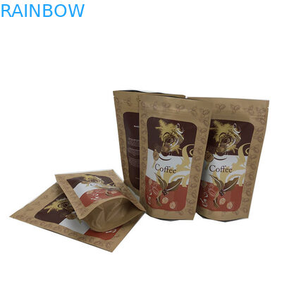 Hot Sale Moistureproof Kraft Paper Pouch Resealable Zip lock Berdiri Tas Kemasan Makanan Kering Dengan Air Mata