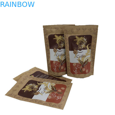 Hot Sale Moistureproof Kraft Paper Pouch Resealable Zip lock Berdiri Tas Kemasan Makanan Kering Dengan Air Mata
