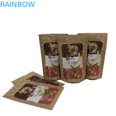 Hot Sale Moistureproof Kraft Paper Pouch Resealable Zip lock Berdiri Tas Kemasan Makanan Kering Dengan Air Mata