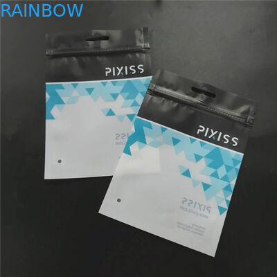 Kemasan kantong plastik custom cetak hitam dengan ritsleting untuk alat make up pakaian dll