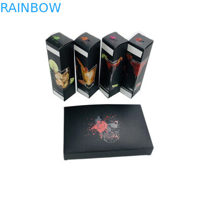 Black Matte Uv Printing Kotak Kertas Kustom Untuk Parfum / Kemasan Minyak CBD