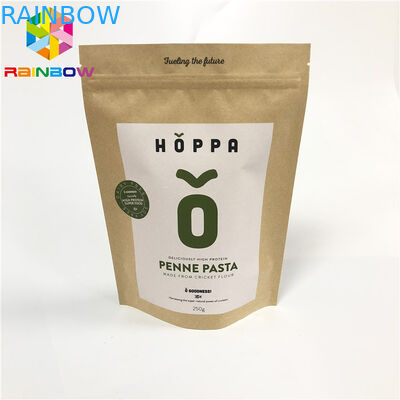 Kertas Kraft Coklat CMYK VMPET Ziplock Stand Up Pouch