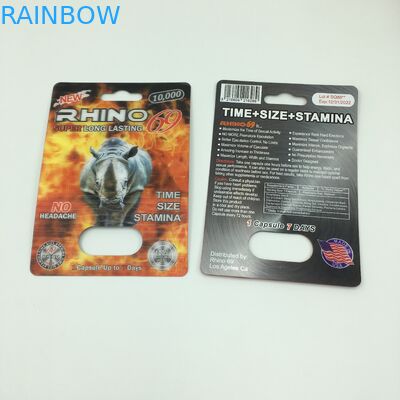 RHINO Pill 60 * 80cm PVC 3D Lenticular Card Dengan Peluru