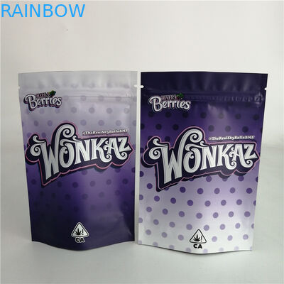 Disesuaikan 3.5g Cookie Nut Weed Stand Up Zipper Pouch Plastic Candy Bag 7g 18g 24g