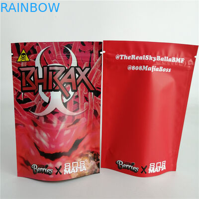 Disesuaikan 3.5g Cookie Nut Weed Stand Up Zipper Pouch Plastic Candy Bag 7g 18g 24g