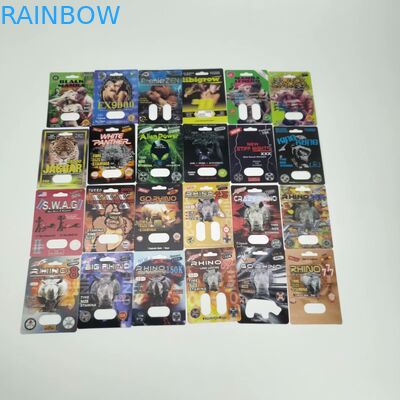 Gravnre Printing Kartu Pil Blister Plastik RHINO 3D Dengan Peluru