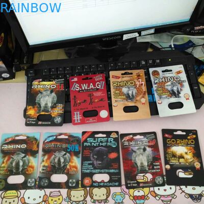 Gravnre Printing Kartu Pil Blister Plastik RHINO 3D Dengan Peluru