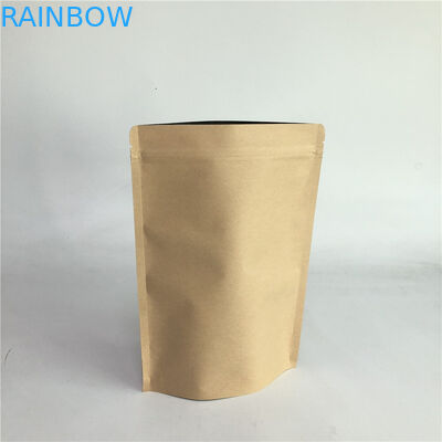 Stock Kraft Paper Bag 250g 500g Coffee Packaging Bag Stand Up Paper Bag Untuk Coffe Tea Food Nut Snack