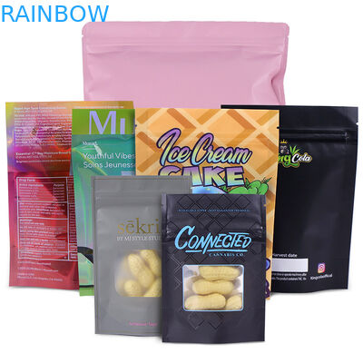 Aluminium Foil Zip Lock CMYK MOPP Tas Mylar Segel Panas