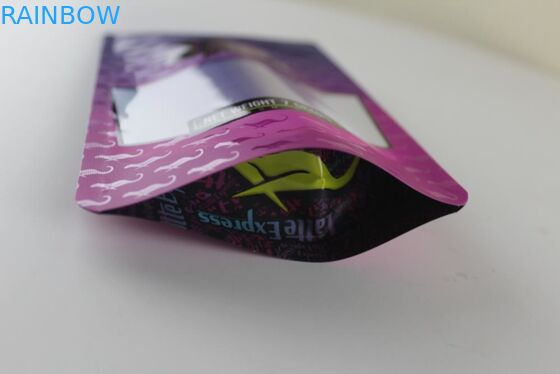 Gravure Printing CBD Cannabis Mylar Ziplock Bags Dengan Windows