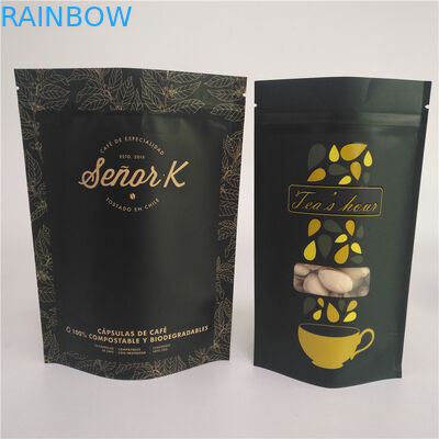 Kertas Kraft Berjajar Kertas Kraft CMYK VMPET Coffee Stand Up Bag