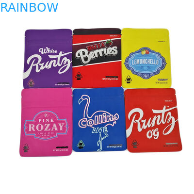 Sentuhan Lembut 3.5g Foil Kantong Plastik Ziplock Bau Bukti Matte 3.5g 7g Cannabies Cookies Jefe Packaging Mylar Bag Custom