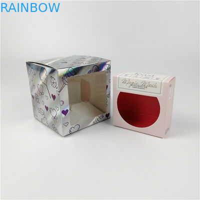 Clear Window Pantone Color Holographic Paper Box Matt Lamination