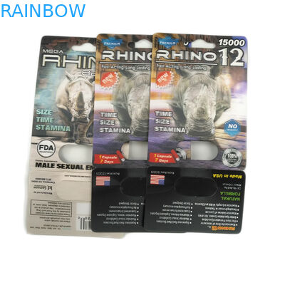 Kaku Rox Male Enhancement Pill Rhino 69 Blister Kotak Tampilan Kartu 3d