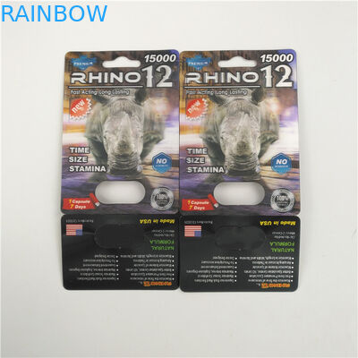 Kaku Rox Male Enhancement Pill Rhino 69 Blister Kotak Tampilan Kartu 3d