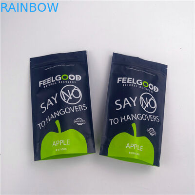 Snacks Food Mylar 110mic Zipper Standing Pouches Logo Disesuaikan