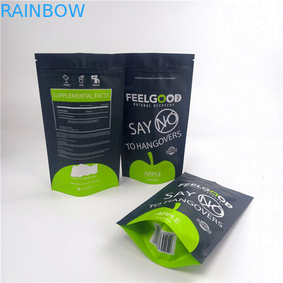 Snacks Food Mylar 110mic Zipper Standing Pouches Logo Disesuaikan